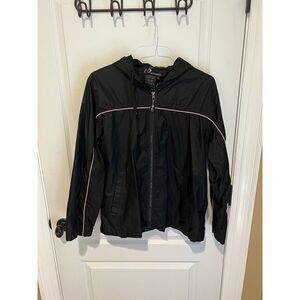 IS Apparel Black Windbreaker with purple trim